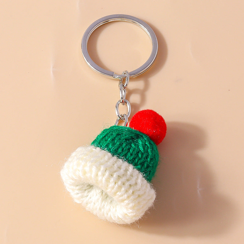 Wholesale Cartoon Mini Colored Knitted Hat Keychain